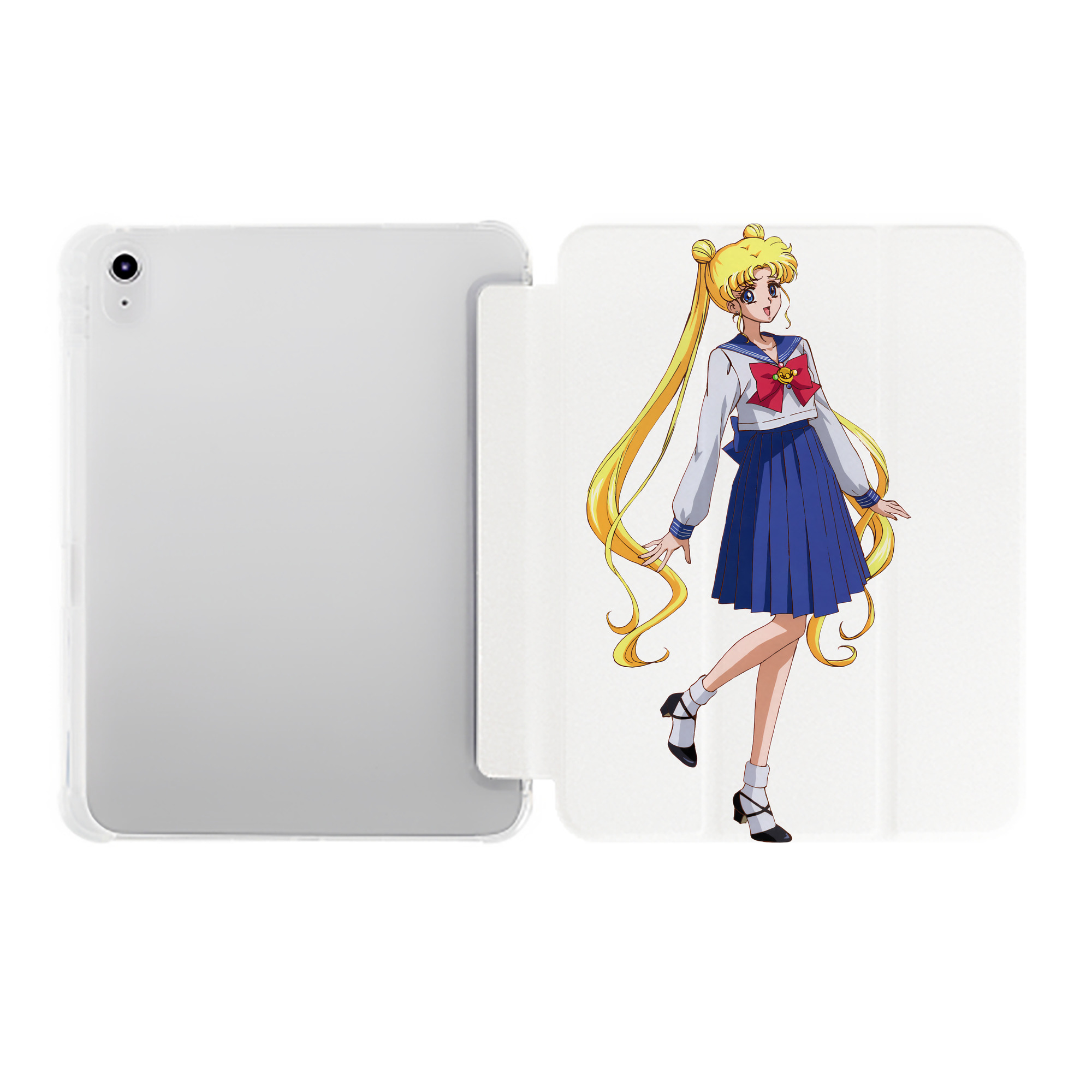 （画像用） 美少女戦士セーラームーン 愛野 美奈子 あいの みなこ Sailor Moon Aino Minako IPad ケース ペン収納付き 三つ折りスタンド PUレザー×シリコン 対応機種9.5/10.5/10.9インチ